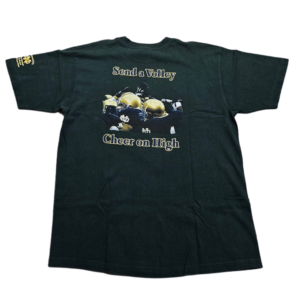 Notre Dame Football 2000 Irish Green Tradition T-Shirt Men XL Gold Helmet Vtg ND